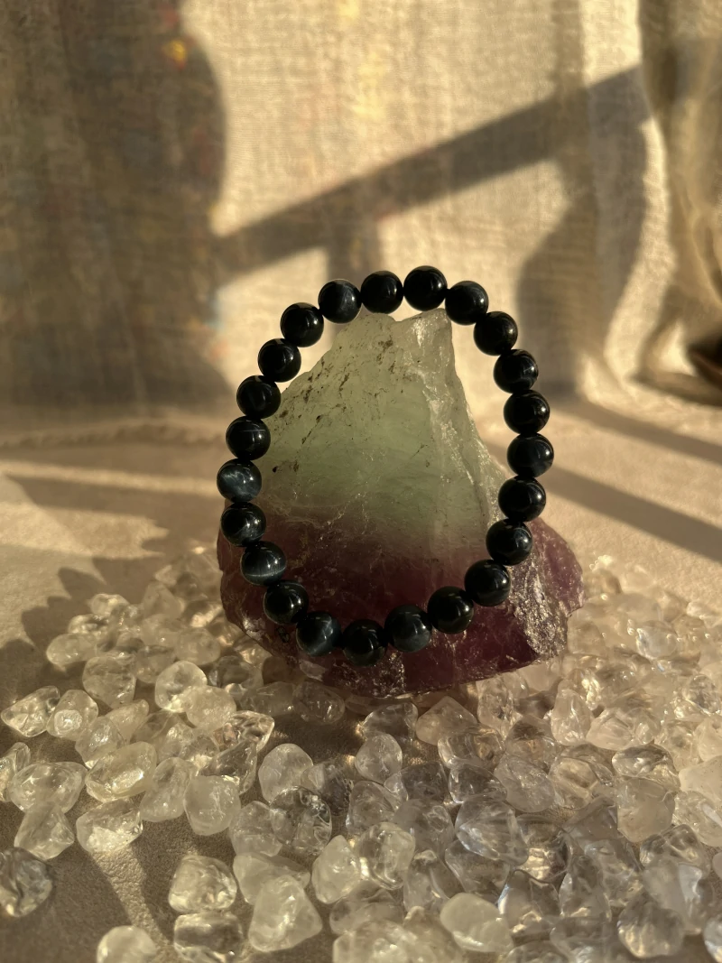 Natural Blue Tiger Eye & Hawk's Eye: A Fusion of Strength and Focus Blue Tiger’s Eye Bracelet