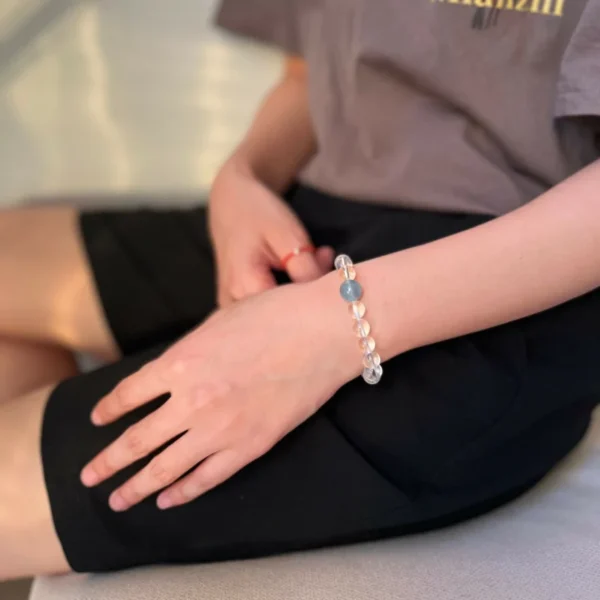 Clear Quartz Aquamarine Bracelet Clear Quartz Aquamarine Bracelet