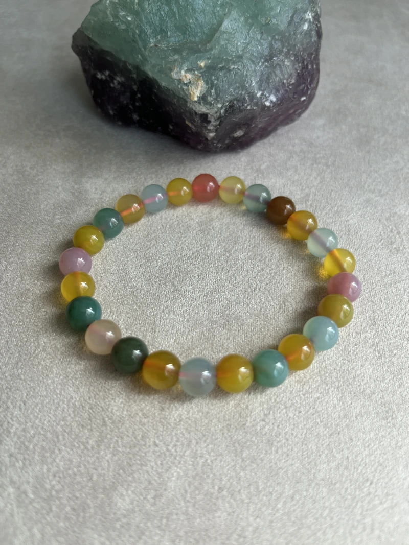 Agate Bracelet in Multiple Colors: Vibrant Energy and Timeless Style Colorful Agate Bracelet For Meditation