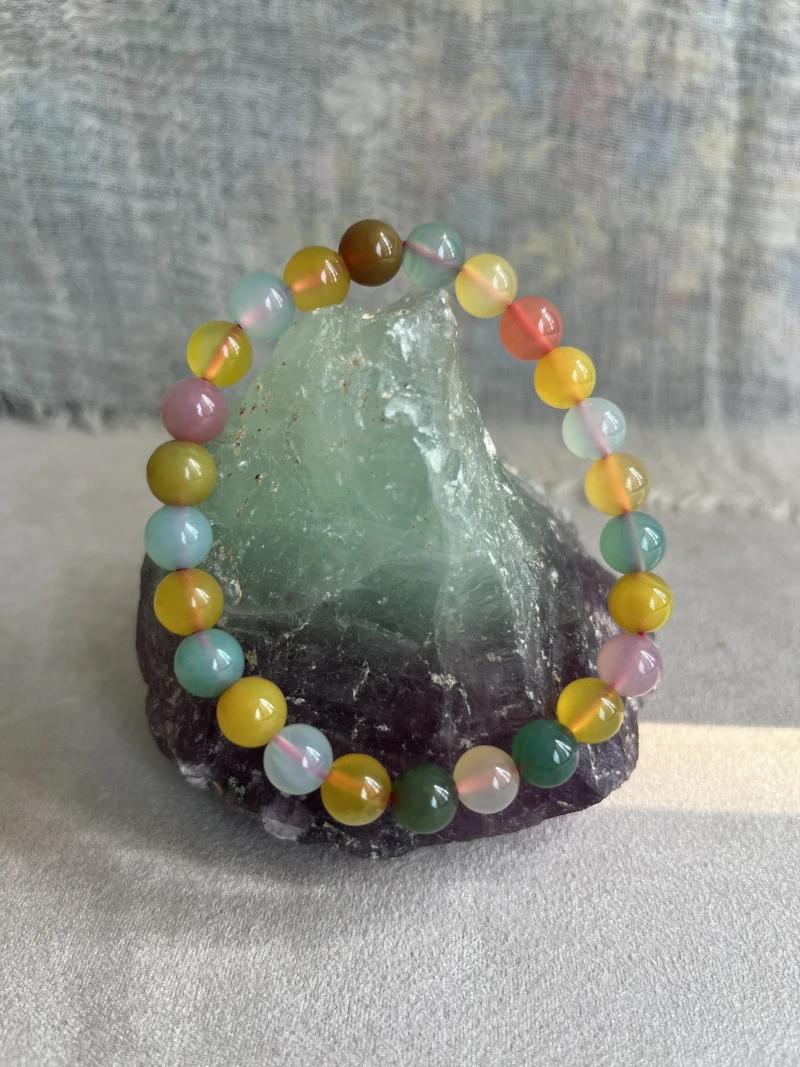 Agate Bracelet in Multiple Colors: Vibrant Energy and Timeless Style Colorful Agate Healing Bracelet