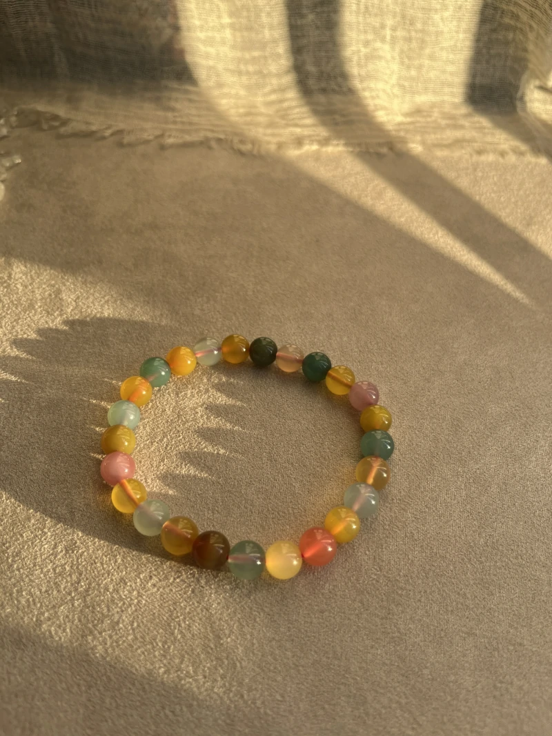 Agate Bracelet in Multiple Colors: Vibrant Energy and Timeless Style Natural Colorful Agate Jewelry