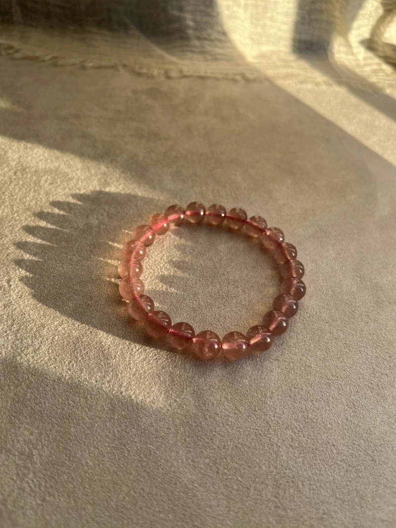 Strawberry Crystal Bracelet: Sweet Elegance and Heartfelt Energy Natural Strawberry Quartz Bracelet