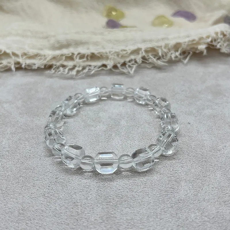 Hexagonal White Crystal Bracelet: Purity and Elegance in Every Pure Quartz Crystal