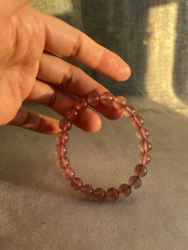 Raw Strawberry Quartz Bracelet For Sale Raw Strawberry Quartz Bracelet For Sale