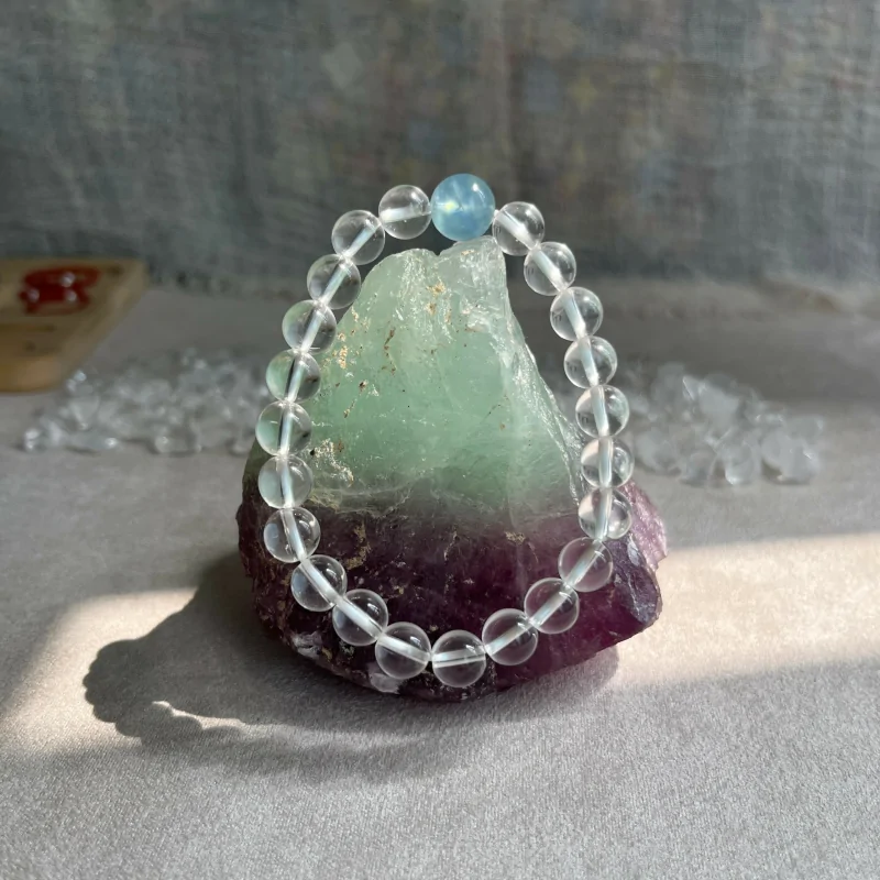 Harnessing the Power of Clear Quartz and Aquamarine: Clarity, Courage, and Emotional Balance White Quartz Bracelet